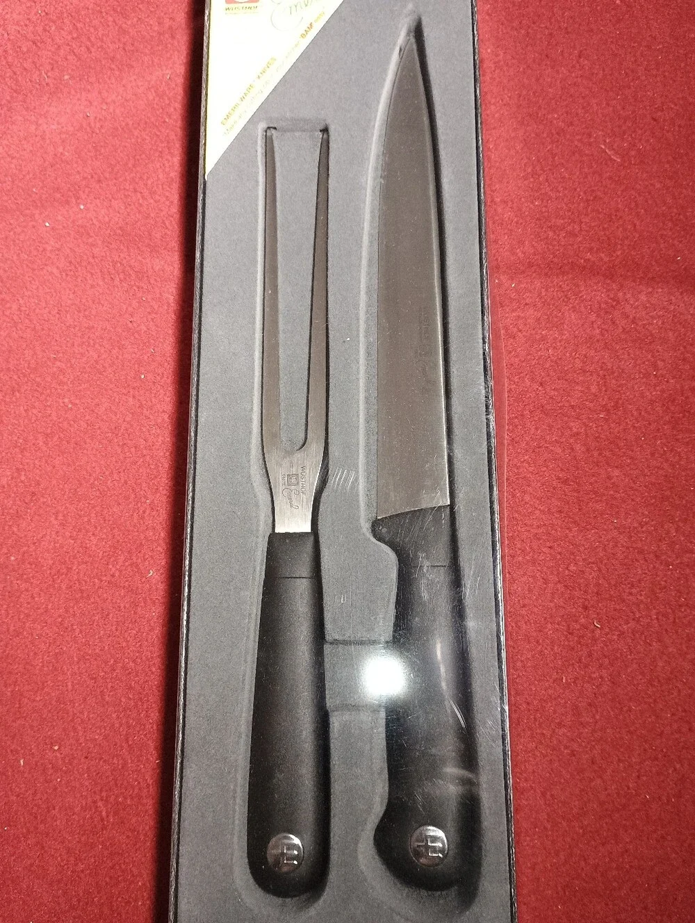 Brand New Wusthof Emeril Emerilware Carving Knife & Fork Set 4120E 4407E - Picture 2 of 10